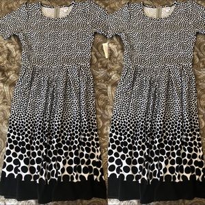 Large, polka dot Amelia dress, black and white